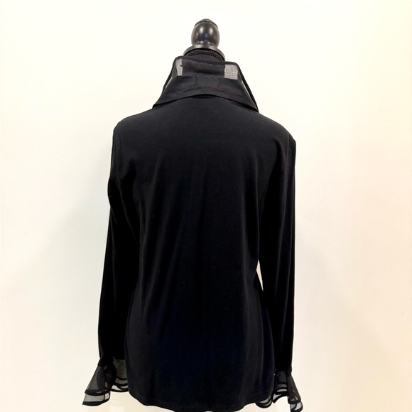 Boston Proper Black Ruffled Long Sleeve Blouse - Picture 3 of 5